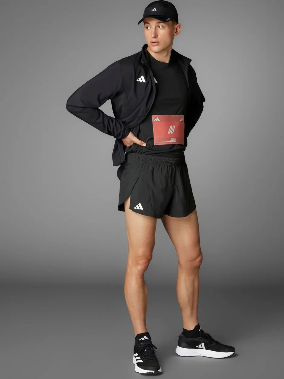 Shorts|adidas - Adizero Essentials hardloopshorts met split Zwart