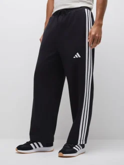 Joggingbroeken|adidas - Essentials Three Stripes Fleece Wide Leg Trousers Zwart