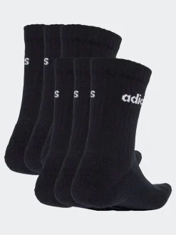 Sokken|Sokken*adidas - Linear Crew Sokken - Gevoerde Sokken 6 Paar Zwart