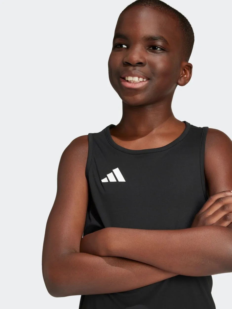 Rompertjes En Hemdjes*adidas - Team Kids Tanktop Zwart