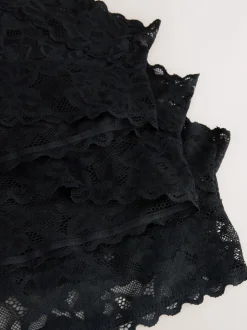 Onderbroeken|Next - All Over Lace Knickers 3 Pack Zwart