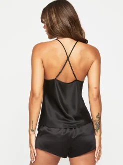 Pyjama's*Ann Summers - Adoration set met cami van satijn en kant Zwart