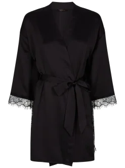 Badjassen|Ann Summers - Cherryann satijnen kimono Zwart