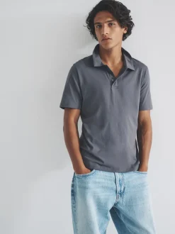 Poloshirts*The Set - 3 Pack Short Sleeve Cotton Jersey Polo Shirts Zwart / antraciet / gemêleerd grijs