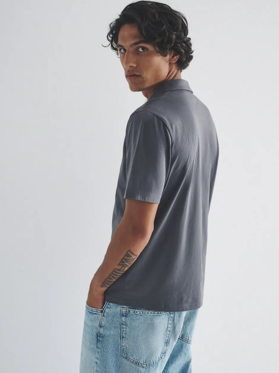 Poloshirts*The Set - 3 Pack Short Sleeve Cotton Jersey Polo Shirts Zwart / antraciet / gemêleerd grijs