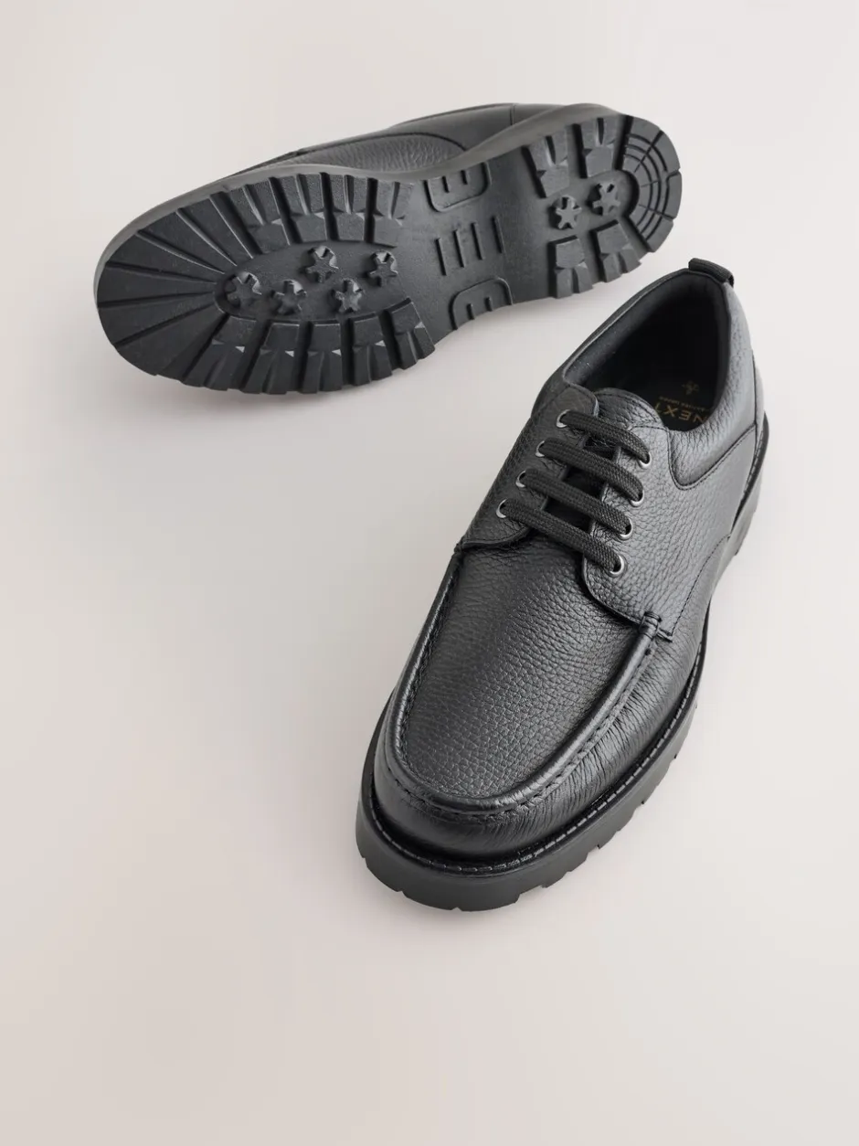 Schoenen|Formele Schoenen|Next Zwart - Apron Leather Shoes
