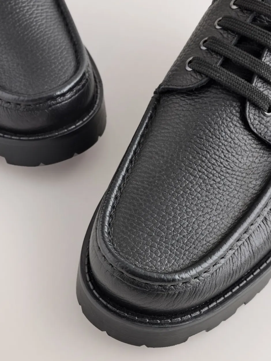 Schoenen|Formele Schoenen|Next Zwart - Apron Leather Shoes