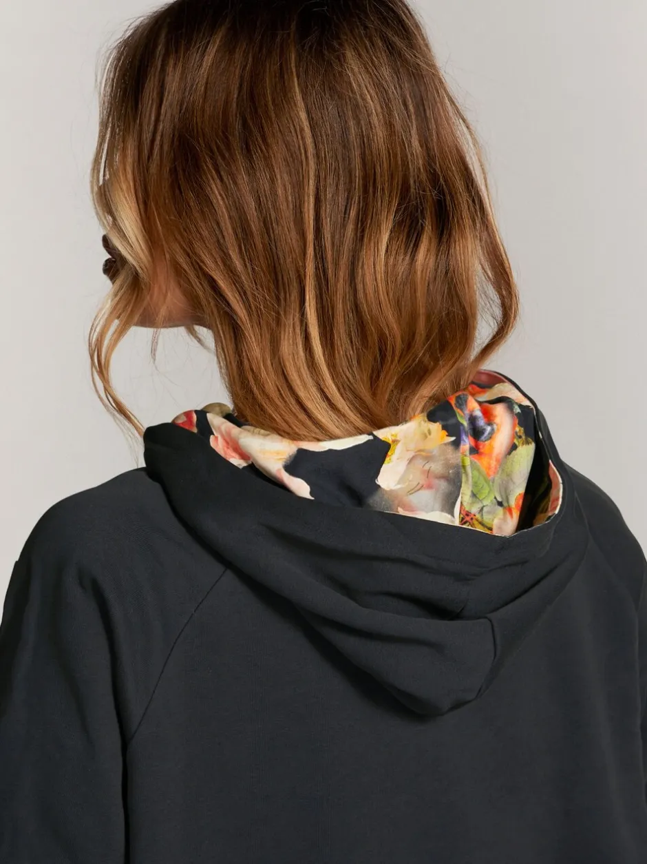 Loungewear|Hoody's En Sweatshirts|B by Ted Baker Zwart - Longline Hoodie