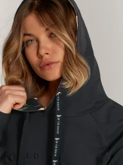 Loungewear|Hoody's En Sweatshirts|B by Ted Baker Zwart - Longline Hoodie