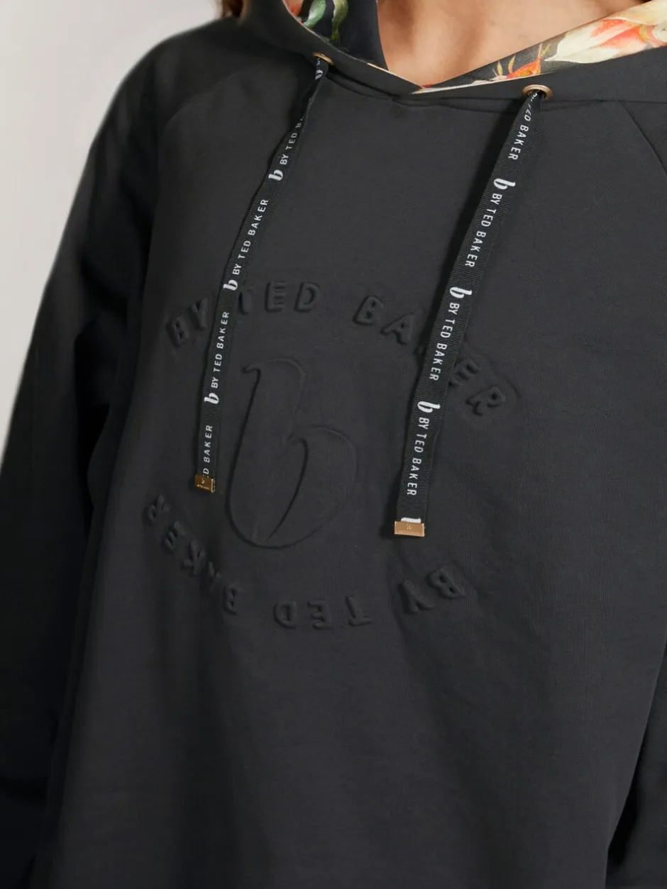 Loungewear|Hoody's En Sweatshirts|B by Ted Baker Zwart - Longline Hoodie