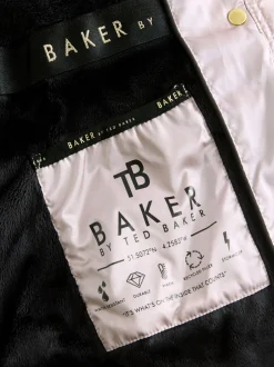 Jassen En Jacks|Schoolkleding|Baker by Ted Baker - - Regenbestendige halfzware gevoerde jas met ceintuur Zwart
