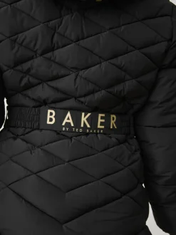 Jassen En Jacks|Schoolkleding|Baker by Ted Baker - - Regenbestendige halfzware gevoerde jas met ceintuur Zwart