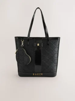 Tassen|Schoolkleding*Baker by Ted Baker - Embossed PU Tote Bag Zwart