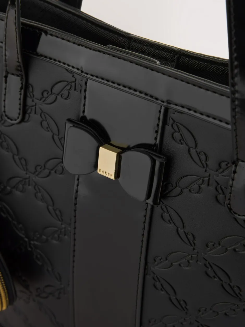 Tassen|Schoolkleding*Baker by Ted Baker - Embossed PU Tote Bag Zwart