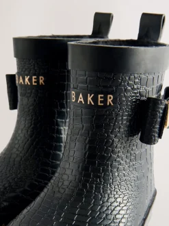 Laarzen*Baker by Ted Baker - Girls Faux Fur Lined Welly Boots with Bow Zwart