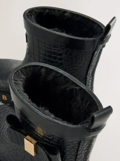 Laarzen*Baker by Ted Baker - Girls Faux Fur Lined Welly Boots with Bow Zwart