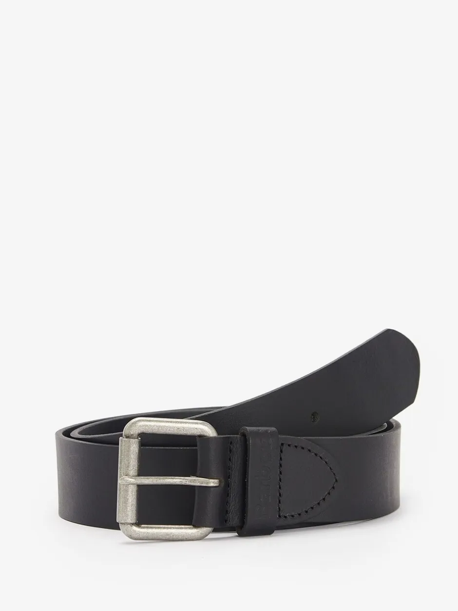 Riemen En Bretels*Barbour - ® Allanton Leren Riem Zwart