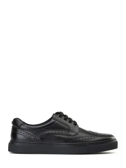 Schoenen|Base London - Clapton Brogue Trainer Zwart