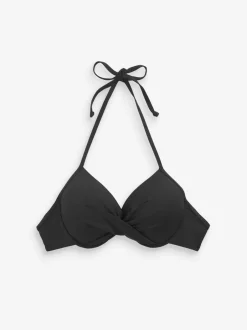 Badkleding|Next Zwart - Bikinibeugeltop met vulling en lage decolleté