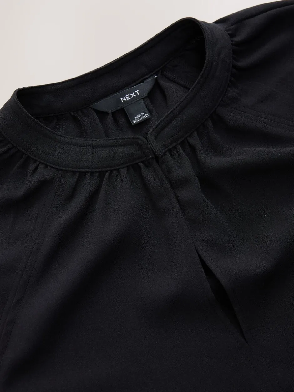 Blouses En Overhemden|Tops En T-Shirts*Next Zwart - Blouse met V-hals en lange mouwen