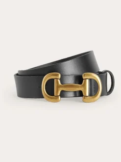 Ceintuurs*Boden - - Snaffle leren riem met rand Zwart