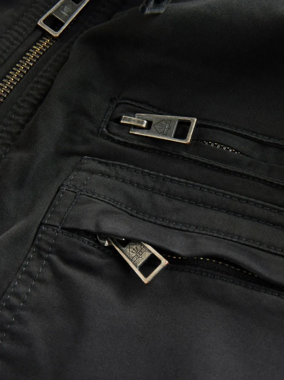 Jassen En Jacks|Next - Borg Lined Zip Through Funnel Jacket Zwart