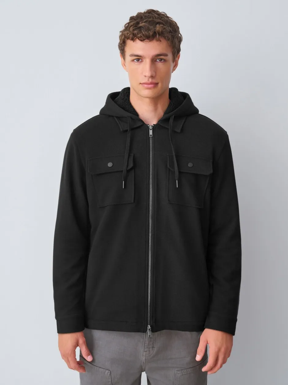 Sweaters En Hoody´S|Sweaters En Hoody´S|Next - Borg overshirt met fleecevoering Zwart