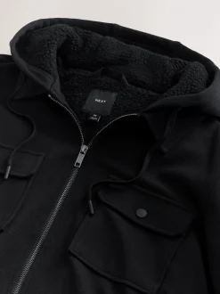 Sweaters En Hoody´S|Sweaters En Hoody´S|Next - Borg overshirt met fleecevoering Zwart