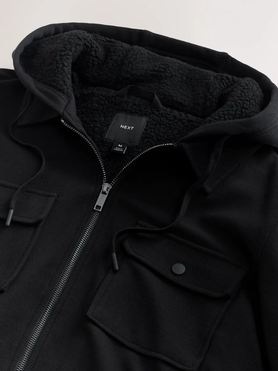 Sweaters En Hoody´S|Sweaters En Hoody´S|Next - Borg overshirt met fleecevoering Zwart