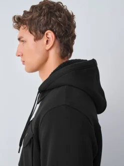Sweaters En Hoody´S|Sweaters En Hoody´S|Next - Borg overshirt met fleecevoering Zwart