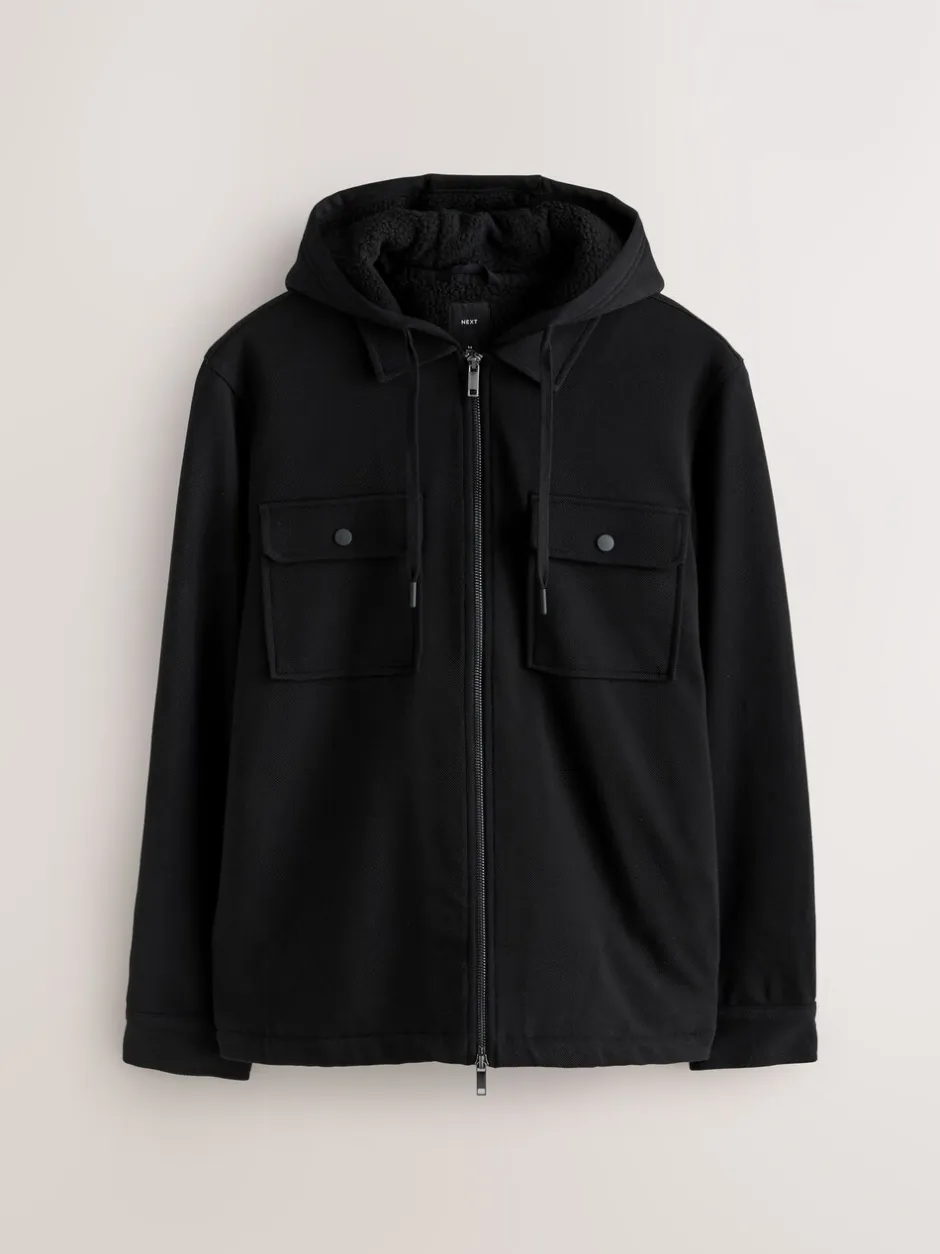 Sweaters En Hoody´S|Sweaters En Hoody´S|Next - Borg overshirt met fleecevoering Zwart