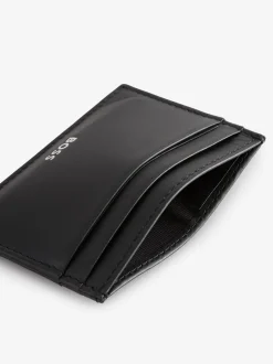 Portemonnees*BOSS - Regular Fit Randy Signature Logo Card Holder Zwart