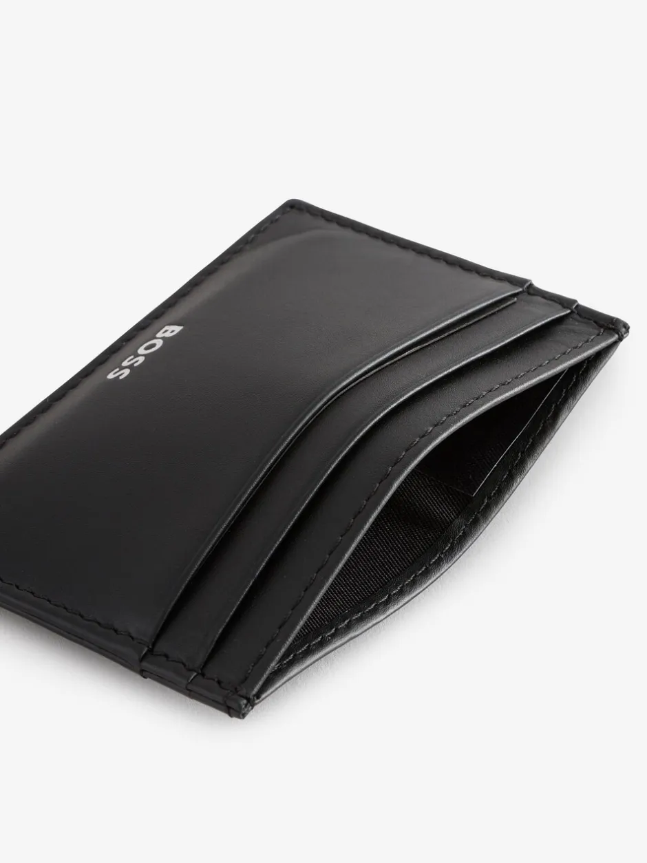 Portemonnees*BOSS - Regular Fit Randy Signature Logo Card Holder Zwart