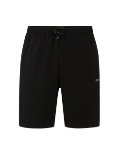 Shorts*BOSS Zwart - Regular-Fit stretchy Short met Logo