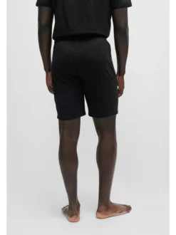 Shorts*BOSS Zwart - Regular-Fit stretchy Short met Logo