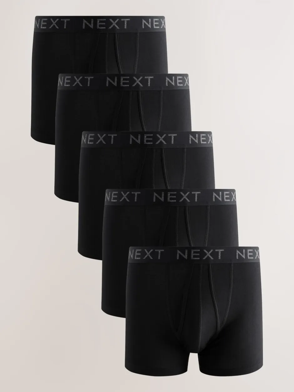 Ondergoed|Ondergoed*Next Zwart - Boxershorts van katoenrijk materiaal met A-voorkant