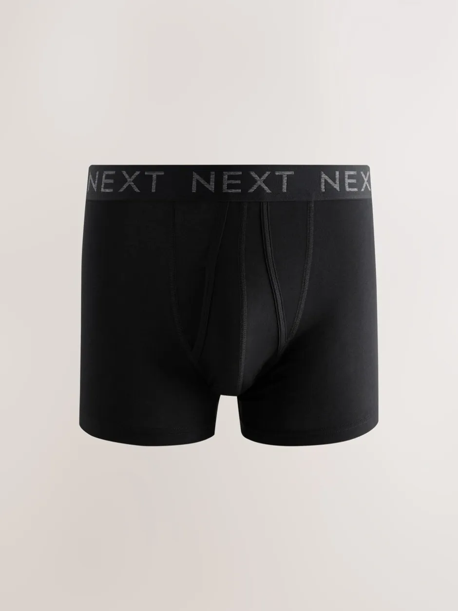 Ondergoed|Ondergoed*Next Zwart - Boxershorts van katoenrijk materiaal met A-voorkant