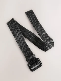 Ceintuurs*Next Zwart - Brede riem met raffia-effect