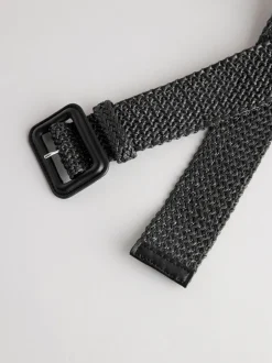 Ceintuurs*Next Zwart - Brede riem met raffia-effect