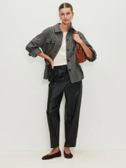 Broeken*Next - Broek met benen van imitatieleer Zwart