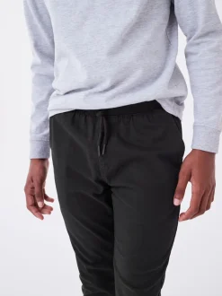 Schoolkleding|Broeken En Chino's|Next - Broek met geribde elastische taille (3-16 jr) Zwart