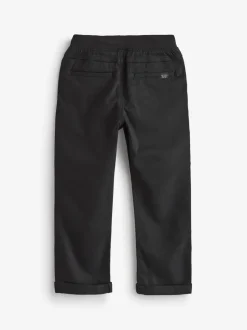 Schoolkleding|Broeken En Chino's|Next - Broek met geribde elastische taille (3-16 jr) Zwart