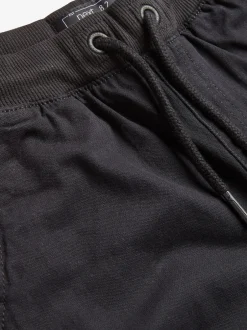 Schoolkleding|Broeken En Chino's|Next - Broek met geribde elastische taille (3-16 jr) Zwart