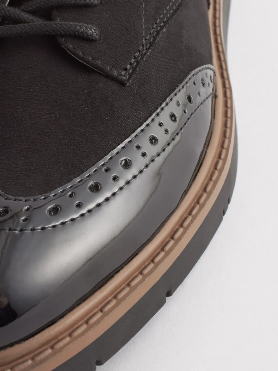 Ruimvallend En Extraruimvallend|Lage Schoenen*Next - Brogue Lace Up Chunky Sole Shoes Zwart