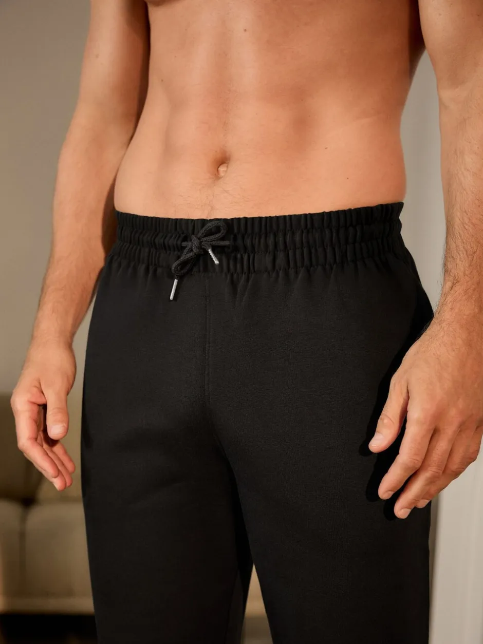 Joggingbroeken|Loungewear|Next - Brushback Heavyweight Open Joggers Zwart