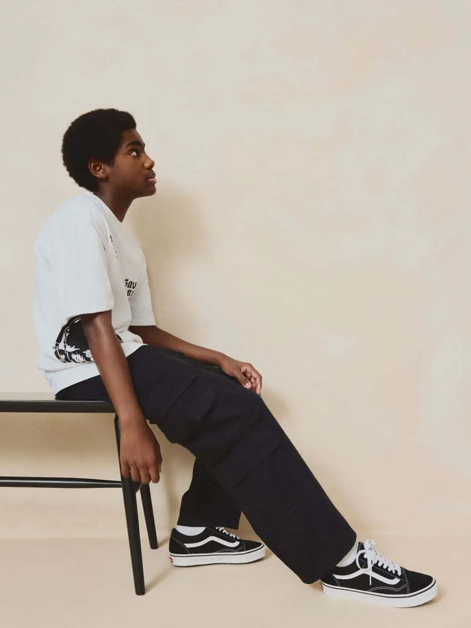 Broeken En Chino's|Next - Cargo broek van geweven twill-katoen (3-16jr) Zwart