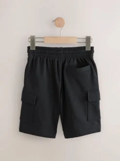 Shorts|Next Zwart - Cargo jersey short (3-16 jr)