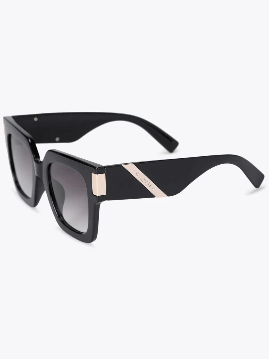 Zonnebril|Carvela - Chunky Flare Sunglasses Zwart