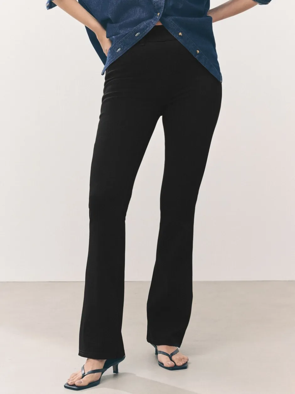 Leggings En Joggingbroeken*Next - Check Jersey Bootcut Leggings Zwart