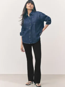 Leggings En Joggingbroeken*Next - Check Jersey Bootcut Leggings Zwart